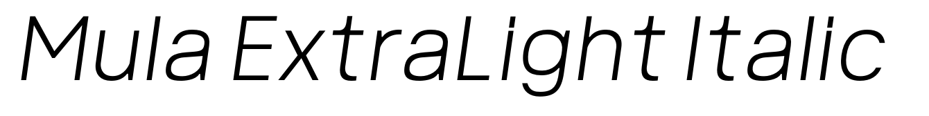 Mula ExtraLight Italic